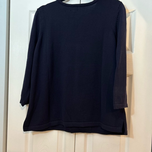 Rafaella 1X Navy American Flag Knit Sweater Top Patriotic - Picture 5 of 5